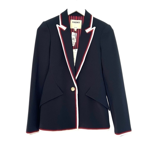L'Agence Chamberlain Blazer in Midnight Even Stripe Size 0 NEW - Picture 6 of 15